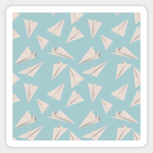 Paper Planes Pattern Light Blue Sticker